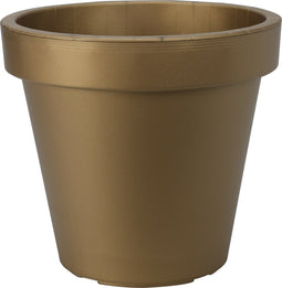 Pro Garden Plantenpot/bloempot Botanic Gold - Tuin buiten - kunststof - mat goud- Dia 30 cm - rond