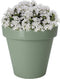 Pro Garden Plantenpot/bloempot Botanic - Tuin buiten - kunststof - groen - Dia 25 cm - rond