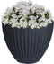 Pro Garden plantenpot/bloempot - Tuin - kunststof - antraciet grijs - D39 x H40 cm