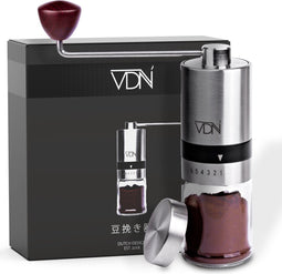 Pro Koffiemolen – Handmatig – Bonenmaler - Koffiebonen Maler – Koffiemaler stalen schijven – 6 verstelbare standen – Incl Deksel - VDN