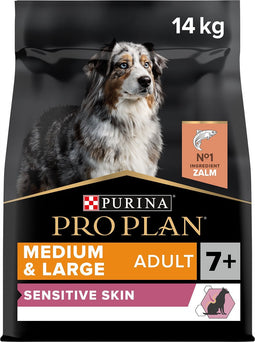 Pro Plan Medium & Large Adult 7+ (Senior) Sensitive Skin - Hondenvoer Droogvoer - Zalm - 14 kg
