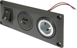ProCar 67346010 Inbouwstopcontact met USB-C/A dubbel stopcontact schakelbaar + 1 power-contactdoos Stroombelasting (max