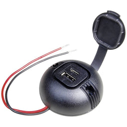 ProCar 67347601 Ronde opbouw-Power USB-C/A dubbele stekkerdoos met deksel 1 stuk(s)