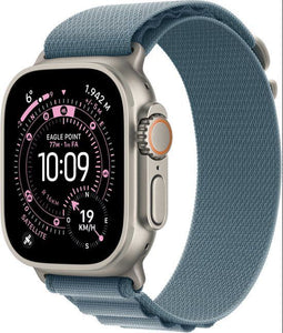 Apple Watch Ultra 3 - Wifi + 5G - 49 mm - Natural Titanium Case Light Blue Alpine Loop Medium