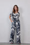 DIDI Dames Printed pants Breezer in offwhite with Floret print. maat