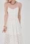 Embroidery Fabric Lining Knitted Dress with Straps