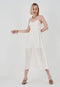 Embroidery Fabric Lining Knitted Dress with Straps