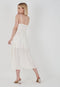 Embroidery Fabric Lining Knitted Dress with Straps