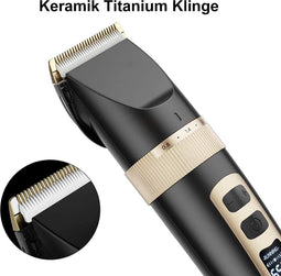 Professionele haartrimmer voor heren met laadstation, lange haartrimmer, elektrische oplaadbare haartrimmer voor mannen met lcd-scherm, 9 opzetkammen