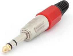 PROFESSIONELE MANNELIJKE 6.35mm STEREO JACK - ROOD (CA028R)