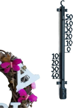 Profielthermometer kunststof zwart 25x6x1cm