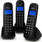 Profoon PDX-300 TRIPLE DECT telefoon triple, zwart - perfecte geluidskwaliteit - verlicht display