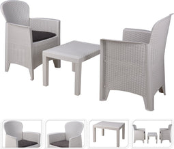 ProGarden | Tuinset: Tafel en twee stoelen - 60 x 58 x 89 cm - Wit