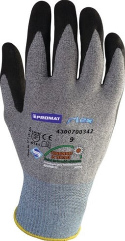 Promat Handschoen | flex N | maat 9 grijs/zwart | EN 388 PSA-categorie II - 4000371029 4000371029