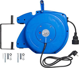 ProPlus Automatische Kabelhaspel - 15 meter - Veerkabelhaspel - Kabelrol - Kabeltrommel - Verlengtrommel - 220 Volt - Inclusief Ophangbeugel - Uittrekbaar - 180° draaibaar