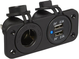 ProPlus Inbouw Kit: Stekkerdoos DIN en USB Poort Dubbel 2 x 2100mA