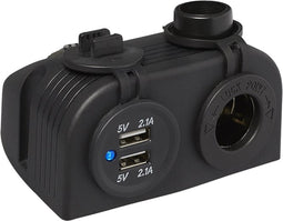 ProPlus Opbouw DIN stekkerdoos met dubbele USB poort - 2 x 2100mA - 12/24V