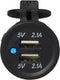 ProPlus Tweevoudige USB-inbouwdoos - 2100mA - 12V/24V - Ø 26 mm