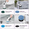 Propurify® Elektrische schoonmaakborstel - Elektrische schrobborstel draadloos - Multi scrubber - Polijstmachine - Luiwagen met steel - reinigingsborstel met hulpstukken - Poetsmachine - Schrobber met steel - 14-delig