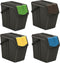 Prosperplast Keden SORTI BOX - Afvalbak / Prullenbak set van 4x25L - Zwart