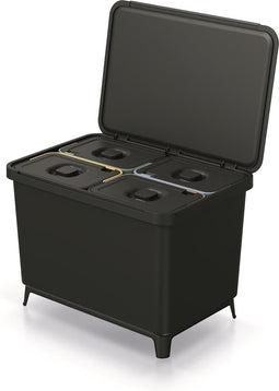 Prosperplast - Keden SYSTEMA afvalbak - 4x10L - Zwart