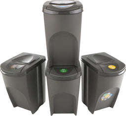 Prosperplast Sortibox scheidingsbakken set 4x35L - Grijs