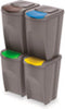 Prosperplast Sortibox scheidingsbakken set 4x35L - Grijs