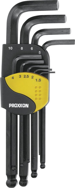 Proxxon Micromot Inbus Haakse schroevendraaierset 1.5 mm, 2 mm, 2.5 mm, 3 mm, 4 mm, 5 mm, 6 mm, 8 mm, 10 mm 9-delig