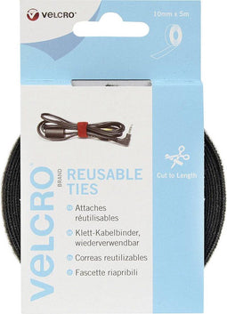 VELCRO® VEL-EC60253 - Klittenband kabelbinder - 5000 mm x 10 mm - Zwart (1 rol)