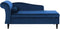LUIRO - Chaise longue - Marineblauw - Linkerzijde - Fluweel