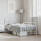 vidaXL - Bedframe - met - hoofd- - en - voeteneinde - metaal - wit - 100x190 - cm