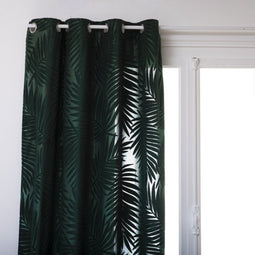 Atmosphera Leaf Fluweel Gordijn 140x260cm - Groen