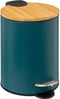 Prullenbak/pedaalemmer petroleum blauw metaal 3 liter - 17 x 24 cm - Voor badkamer en toilet