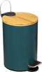 Prullenbak/pedaalemmer petroleum blauw metaal 3 liter - 17 x 24 cm - Voor badkamer en toilet