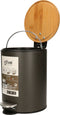 Prullenbak/pedaalemmer zwart metaal 3 liter - 17 x 24 cm - Voor badkamer en toilet