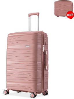 SKYCASES Travel One - Handbagage Koffer - 40L - Cijferslot - 35x21x54 cm - Lichtgewicht - Roze V2
