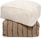 PS-Collection De Oh My Gee Poef - 60x60x25 cm - Beige/Zwart - Katoen - poef rond velvet, zitzak, poef rond, poef rond grijs, poefs rond, poef velvet,