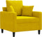 Fauteuil 60 cm fluweel geel