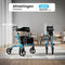 Medzone Fortis - Rollator Lichtgewicht Opvouwbaar - Zitfunctie Rugleuning Blauw/Aluminium