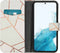 iMoshion Hoesje Geschikt voor Samsung Galaxy S22 Hoesje Met Pasjeshouder - iMoshion Design Softcase Bookcase - Wit / White Graphic