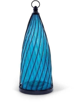 Lantaarn op zonne-energie - GARDEN ID Blue Dome - Ø17 H40 cm - Autonomie 6-8u - Aan/uit knop - Oplaadbare AA-batterij