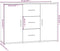 vidaXL - Dressoir - 91x29,5x65 - cm - bewerkt - hout - hoogglans - wit