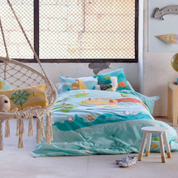 Happy Friday Duvet cover set 2 pieces World map 180x220 cm (Single) Multicolor