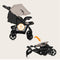 Lionelo Emma Plus - Buggy - Lichte en Duurzame Kinderwagen - 5-Punts Gordel - Rugleuningverstelling tot Ligpositie - Verlengd Luifel met Venster - Grote Mand - Praktische Tas en Organizer - Schokdempers - Beige