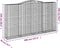 vidaXL - Schanskorven - 4 - st - gewelfd - 400x50x220/240 - cm - ijzer