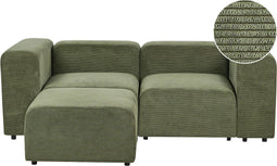 FALSTERBO - Modulaire tweezitsbank met ottomaan - Groen - Corduroy