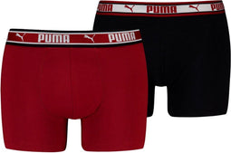 Puma Boxershorts Dual Logo 2-pack Burgundy-L