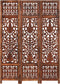 vidaXL - Kamerscherm - 3 - panelen - handgesneden - 120x165 - cm - mangohout - bruin