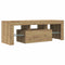 vidaXL - Tv-meubel - met - LED - 120x36,5x40 - cm - bewerkt - hout - artisanaal - eiken
