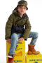 Tumble 'N Dry Derby - Winterjas Jongens - Wind- en waterproof - Legergroen-donkerblauw